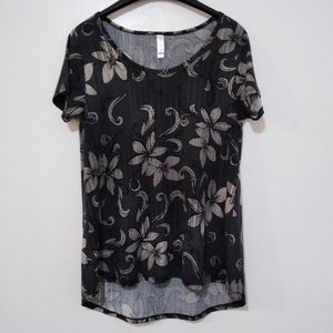 LulaRoe Size Medium Gray & Black Floral